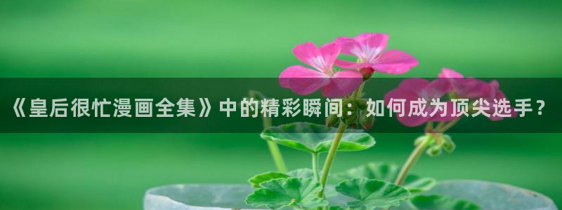 香蕉漫画弹窗入口：《皇后很忙漫画全集》中的精彩瞬间：如何成为顶尖选手？